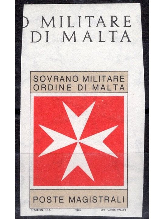 SMOM 1975 Revenue Stamp (25 gr) brown and red without overprint and imperforated no. 11 on sheet edge Cat. € 90 (**)