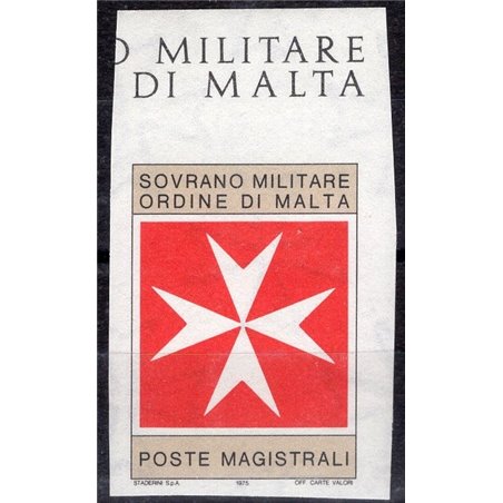 SMOM 1975 Revenue Stamp (25 gr) brown and red without overprint and imperforated no. 11 on sheet edge Cat. € 90 (**)