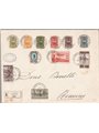 San Marino 30/9/1923 Assicurata da San Marino per Rimini affrancata filatelicamente con 50 c. Bandiera di Arbe + 30 c. Scapellin