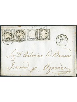 A. S. I. Province Napoletane 18/10/1861 Lettera da Napoli per Agnone (Isernia)