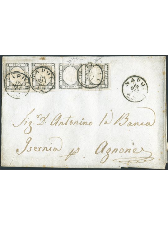 A. S. I. Neapolitan Provinces 18/10/1861 Letter from Naples to Agnone (Isernia)