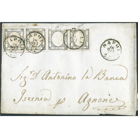 A. S. I. Province Napoletane 18/10/1861 Lettera da Napoli per Agnone (Isernia)
