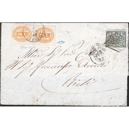 Pontificio+Regno 1863 frontespizio 2baj + Segnatasse n.1  del Regno. Firm.ED