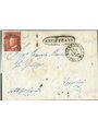 Antichi Stati Italiani 17/9/1859 Lettera assicurata da Palermo per Termini (Imerese) affrancata con 5 gr. rosa carminio I tavola