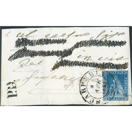Tuscany 6/4/1854 Letter from Scarperia to Florence. Biondi Catalogue: €2,850