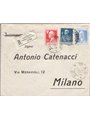 Italia Regno 9/7/1927 Raccomandata da Cremona per Milano affrancata con Giubileo 1,25 £ dent. 13½ n° 187 + Volta 20 c. + 1,25 £ 