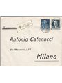 Italy (Kingdom) 28/11/1927 Registered letter from Cremona to Milan at standard rate franked with a Jubilee 1.25 £ stamp perforat