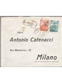 Kingdom of Italy 10/12/1928 Registered letter from Cremona to Milan at standard rate (4 postage zones + registered) franked with