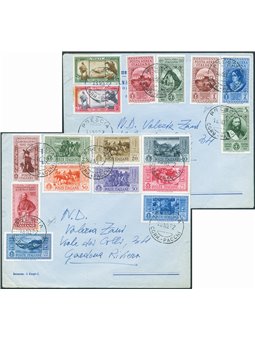 Italy (Kingdom) 18/10/1932 2 philatelic letters for Gardone Riviera one franked with the Garibaldi series for ordinary post the 