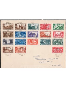 Italia Regno 23/11/1932 Lettera filatelica da Asti per Torino affrancata con serie "Marcia su Roma" n° 325/40 + P.A. 42/43. Al v