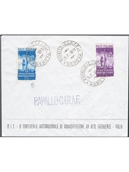 Italian Republic 15 July 19 50 Radio Broadcasting series on certified first-day cover (FDC) IC
