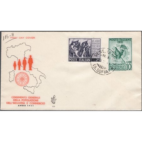 Italia Repubblica 31/10/1951 Censimento la serie su FDC Venetia n° 675/76