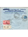 Trieste A 10/3/1950 Raccomandata da Trieste per Ginevra (Svizzera) affrancata con Democratica (1949/50) 15 £ + 100 £. Al verso t