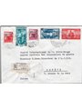 Trieste A 13/3/1951 Registered letter from Trieste to Geneva fine franking