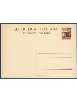 Interi Postali Trieste A 16/9/1950 Democratica 6 £ bruno n° C12 nuovo Cat. € 100