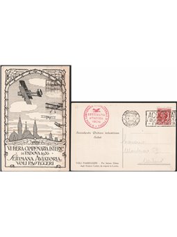 Voli 7/6/1926 Padova Settimana Aviatoria cartolina voli passeggeri Sassone n° 64 Cat. € 125