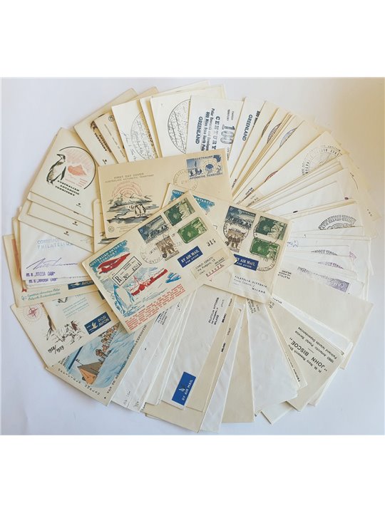 Spedizione Antartiche 1957/67 Collezione di 85 lettere del periodo da vari paesi del mondo quali Antartico Australiano e Frances