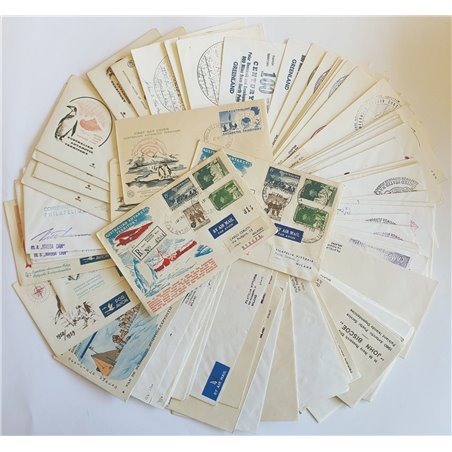 Spedizione Antartiche 1957/67 Collezione di 85 lettere del periodo da vari paesi del mondo quali Antartico Australiano e Frances