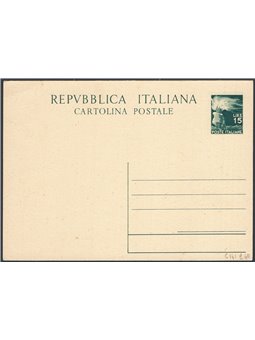 Interi Postali Italia Repubblica 2/7/1949 Democratica 15 £ verde scuro n° C141 nuovo Cat. € 40