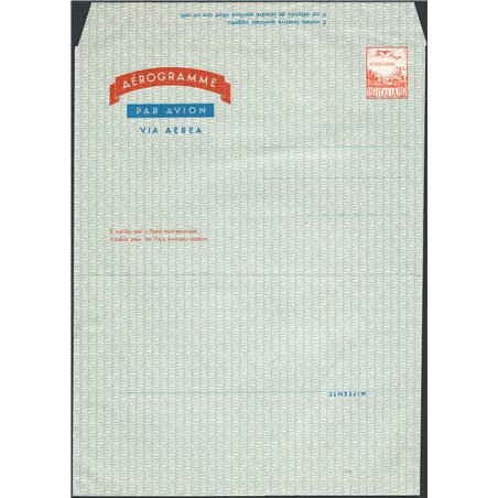 Interi Postali Italia Repubblica 1976 Aerogramma Aereo ed Alpi 110 £ arancio e blu senza perforazione del lembo interno n° A5 Ca