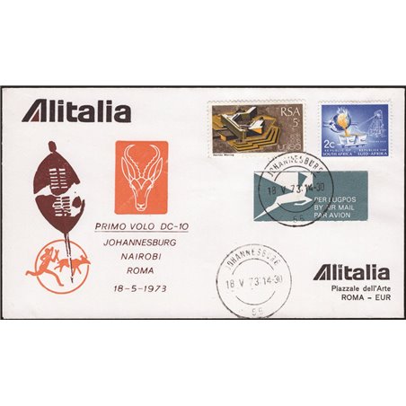 Primi Voli 18/5/1973 1° Volo Alitalia Johannesburg Nairobi Roma