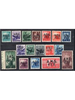 1947/48 Trieste A Democratica serie n° 1/17 Cert. Biondi Cat. € 575 (**)