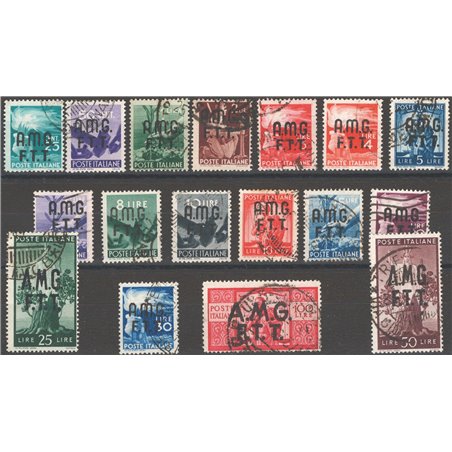 1947/48 Trieste A Democratica serie n° 1/17 Cat. € 145 (U)