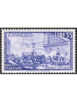 1948 Trieste A Ex Risorgimento 35 £ violetto con soprast. ad arco A.M.G.-F.T.T. in albino non catalogato (n° 5) Cert. IC (**)
