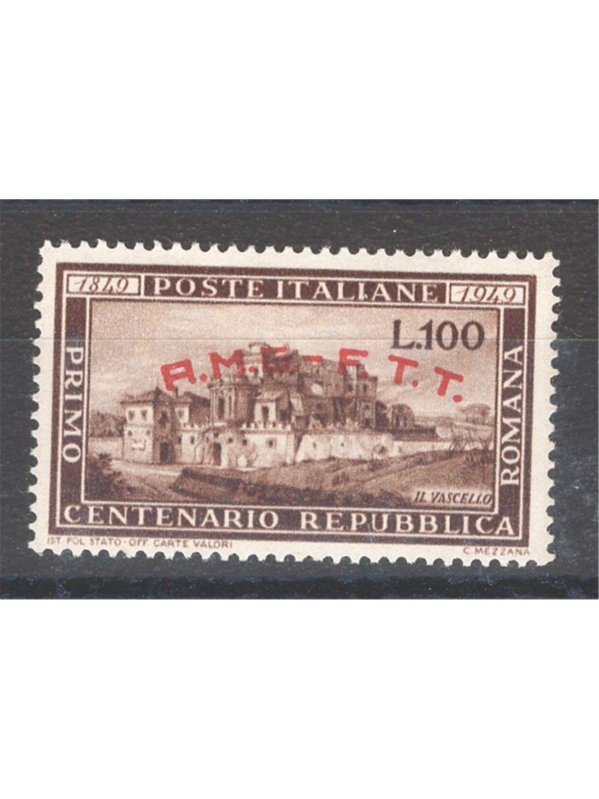 1949 Trieste A Repubblica Romana n° 41 Cat. € 90 (**) 