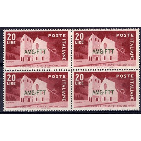 1949 Trieste A Trieste Elections no. 42 in a block of four Cat. €45 (**)