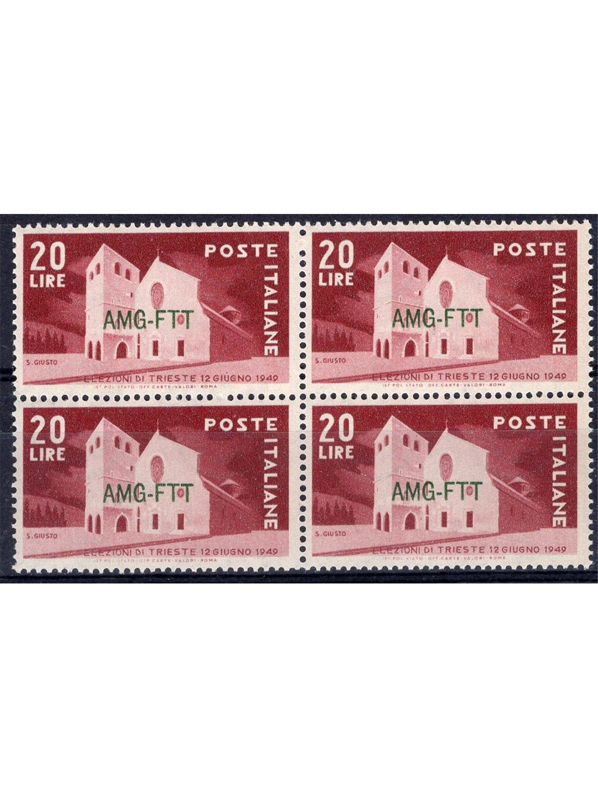1949 Trieste A Elezioni Trieste n° 42 in quartina Cat. € 45 (**)