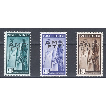 1949 Trieste A ERP serie n° 43/45 Cat. € 50 (**)