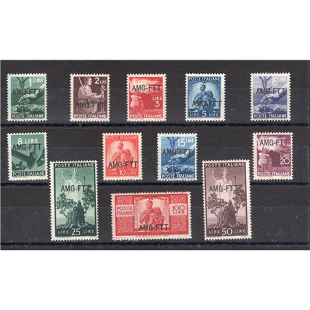 1949/50 Trieste A Democratica serie n° 56/67 Cert. Biondi Cat. € 420 (**)