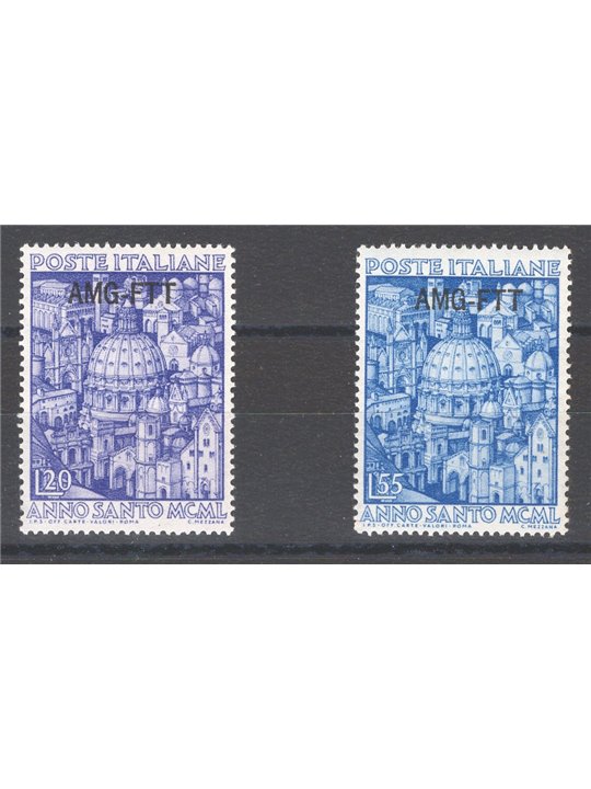 1950 Trieste A Anno Santo serie n° 73/74 Cat. € 60 (**) 