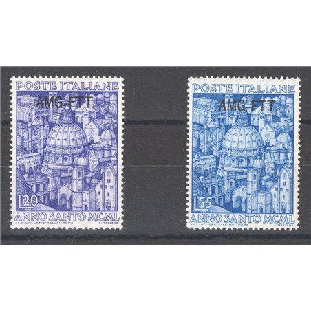 1950 Trieste A Holy Year series no. 73/74 Cat. €60 (**)