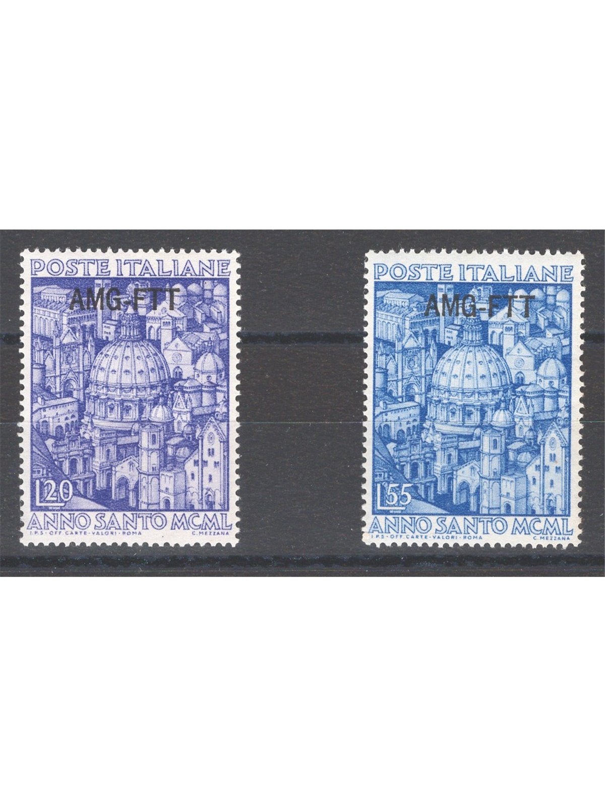 1950 Trieste A Anno Santo serie n° 73/74 Cat. € 60 (**) 