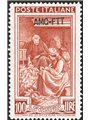 1950 Trieste A Italia al lavoro 100 £ bruno rosso dent. 14¼x13¼ con trattino della soprast. largo pos. DB n° 106/II. Firm. Chia 