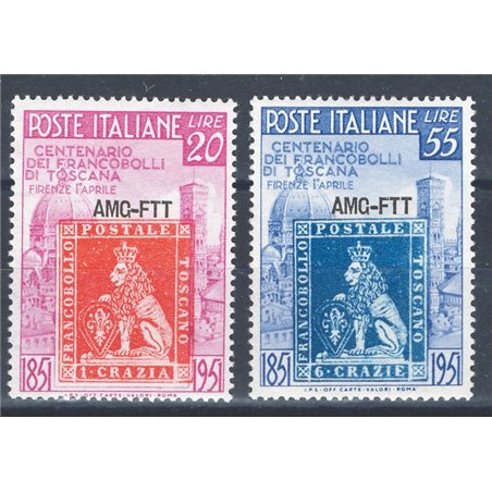 1951 Trieste A ‘Tuscany’ series No. 108/09 Cat. €100 (**)