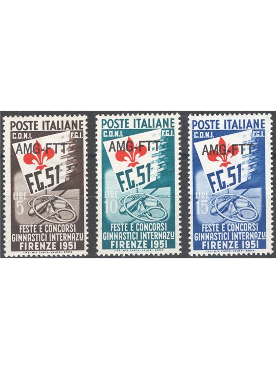 1949 Trieste A ERP series No. 43/45 Cat. €40 (**)
