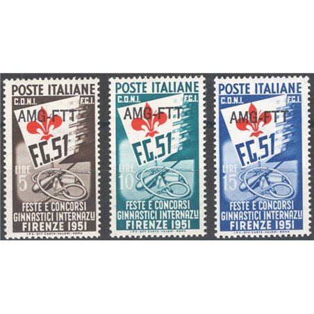 1949 Trieste A ERP serie n° 43/45 Cat. € 40 (**)
