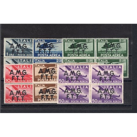 1947 Trieste A ‘P.A. Democratica’ in a block of four series no. 1/6 Cert. CiBaFil Cat. €1,150 (**)