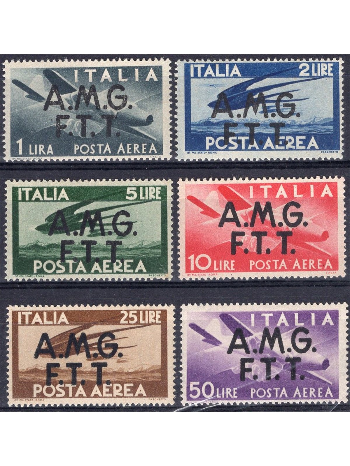 1947 Trieste A P.A. Democratica serie n° 1/6 Cat. € 130 (*)