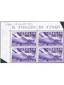 1954 Trieste A P.A. Democratica £ 50 violetto con soprast. modificata n° 22A in quartina angolo di foglio. Firm. ED Raybaudi Cer