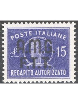 1949 Trieste A Recapito autorizzato 15 £ violetto n° 3 Cat. € 130 (**)