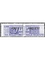 1949 Trieste A Parcel Post 10 £ violet with modified overprint No. 18A CiBaFil Cert. Cat. € 3,200 (**)