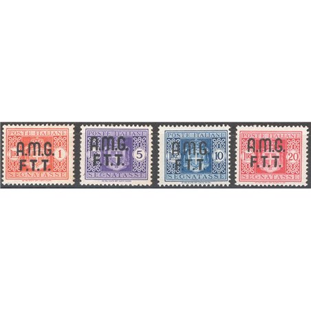 1947 Trieste A Tax Stamp Savoy coat of arms series No. 1/4 Cat. € 70 (**)