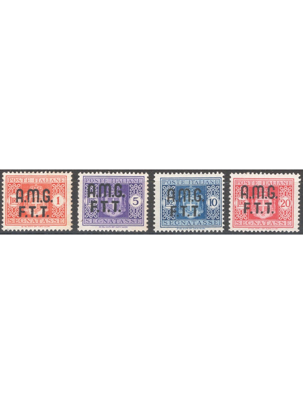 1947 Trieste A Segnatasse stemma sabaudo serie n° 1/4 Cat. € 70 (**) 