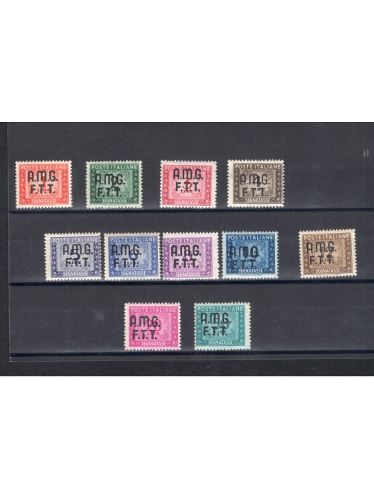1947/49 Trieste A Tax Stamp with overprint series no. 5/15 CiBaFil Cert. Biondi Cert. Cat. € 1,250 (**)