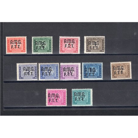 1947/49 Trieste A Tax Stamp with overprint series no. 5/15 CiBaFil Cert. Biondi Cert. Cat. € 1,250 (**)