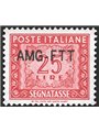 1954 Trieste A Tax Stamp 25 £ brown-red with modified overprint no. 25A excellently centred CiBaFil cert. Cat. €675 (* *)
